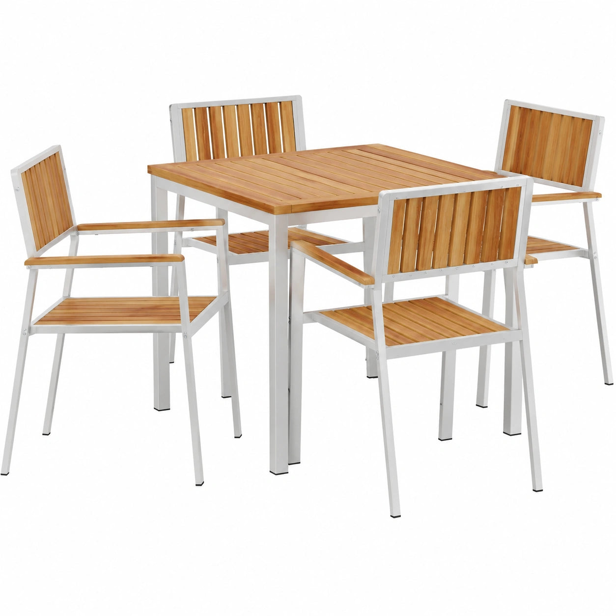 Ensemble de Salle à Manger d'Extérieur 5 Pièces en Bois d'Acacia