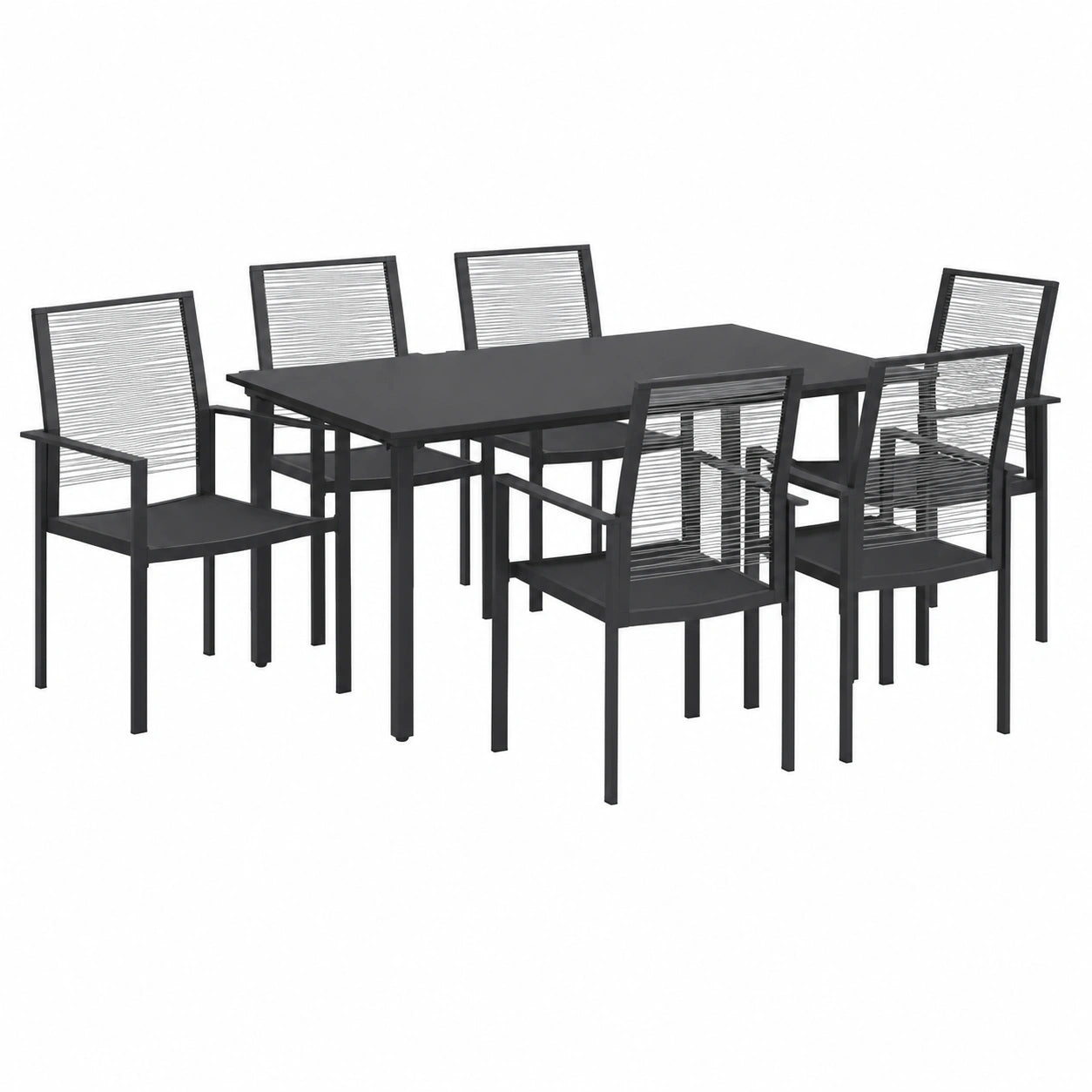 Ensemble de Jardin: Table et 6 Chaises Extérieures