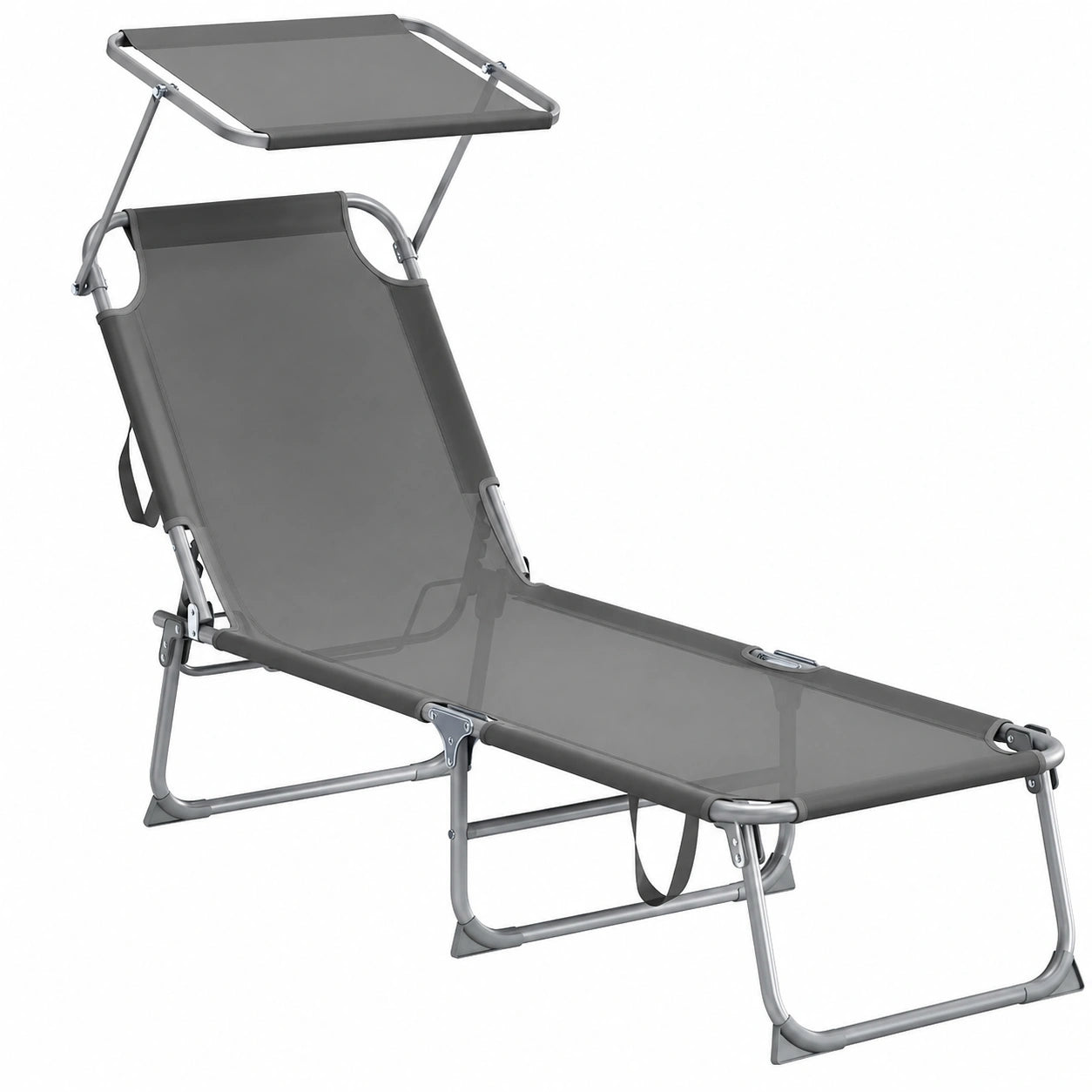Chaises Longues Pliantes avec Pare-Soleil Réglable pour Jardin