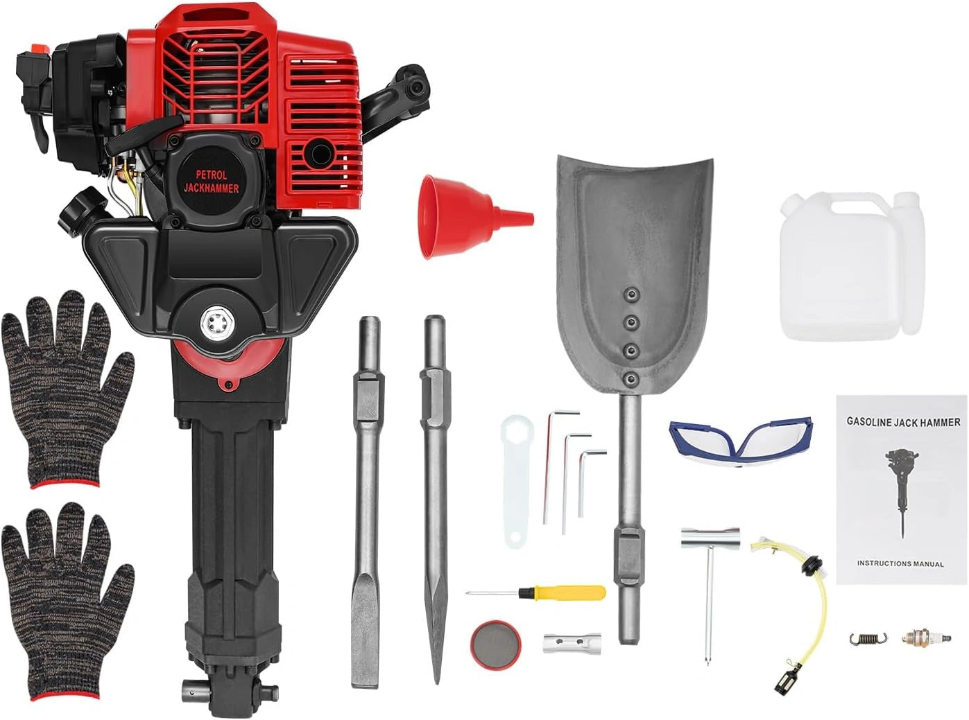 Marteau de D¨¦molition Manuel 52CC Essence 2 Temps avec Burins Multifonctions