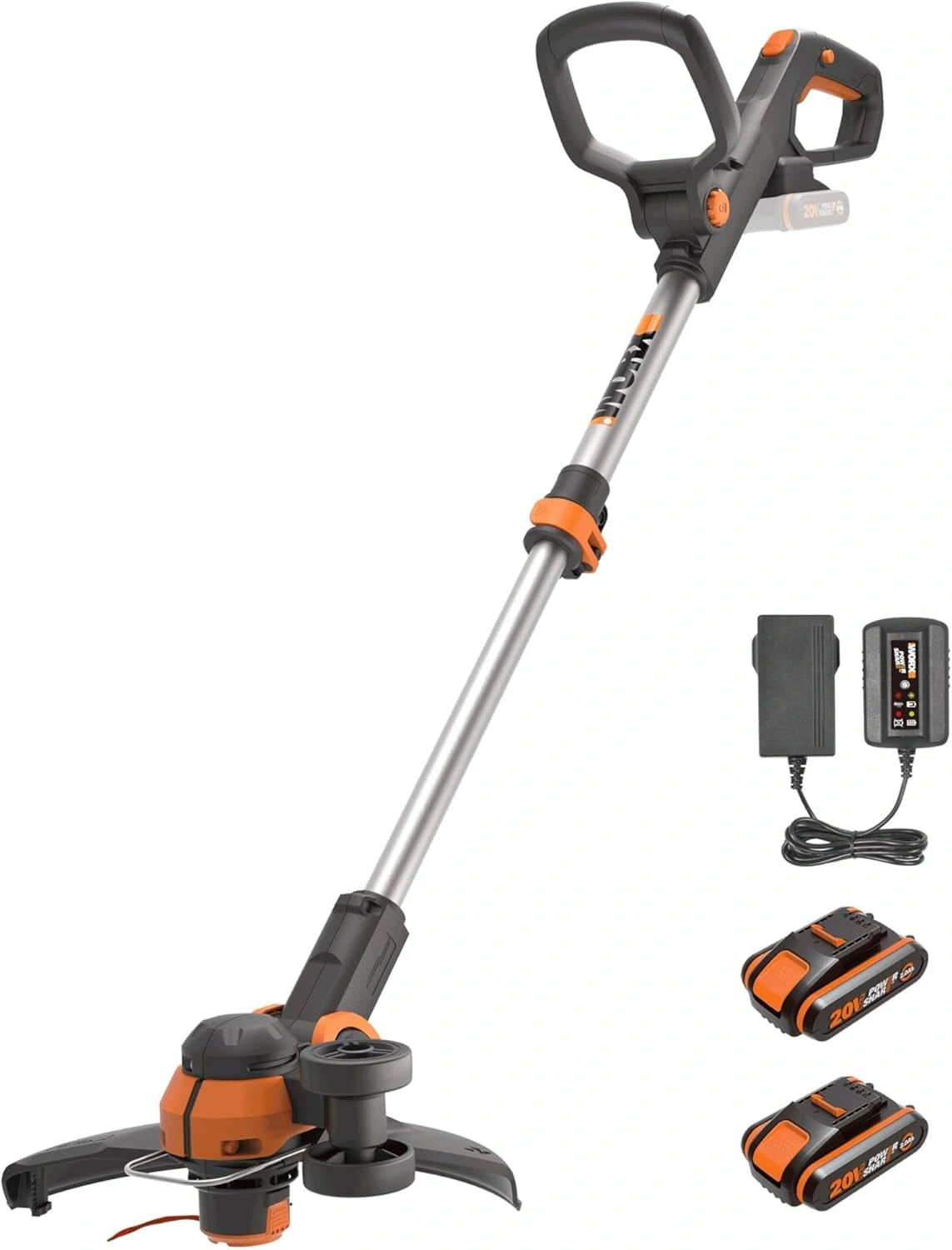 Taille-Bordures Sans Fil 20V WORX WG163E, Fonction 2 en 1 Avec Batteries Incluses