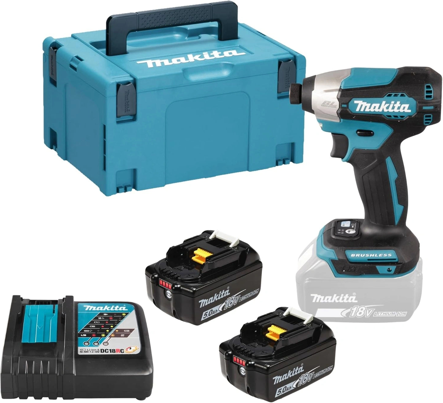 Perceuse ¨¤ Percussion 18V 140Nm avec 2 Batteries 5,0 Ah et Coffret Makpac - Makita DTD157RTJ