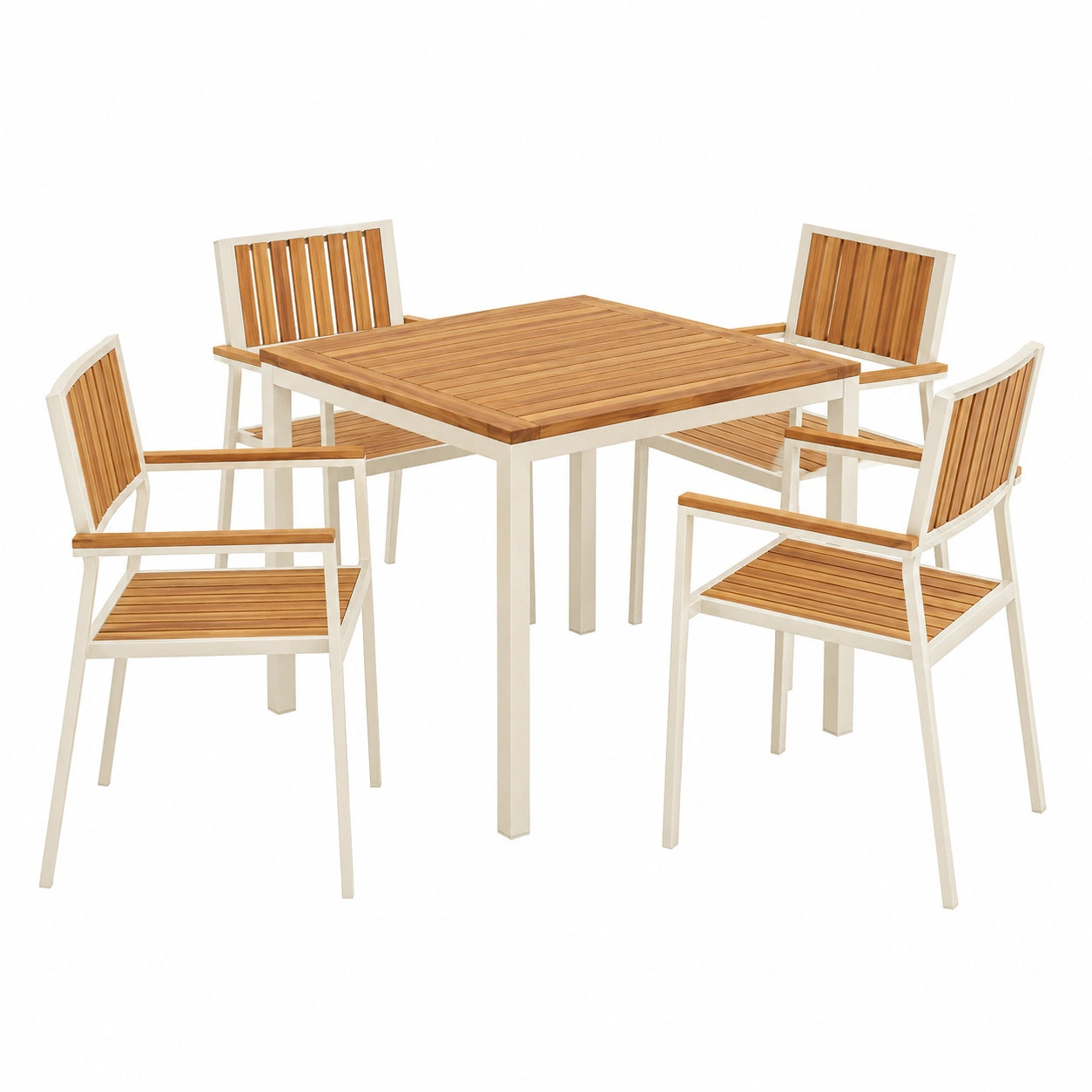 Ensemble de Repas Extérieur 5 Pièces en Bois d'Acacia