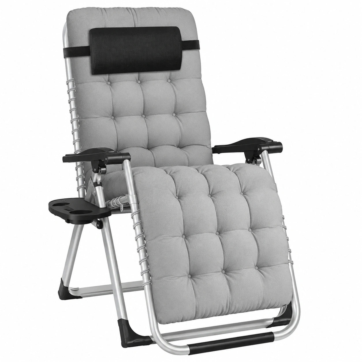 Chaise Longue de Jardin Pliable Inclinable avec Coussin