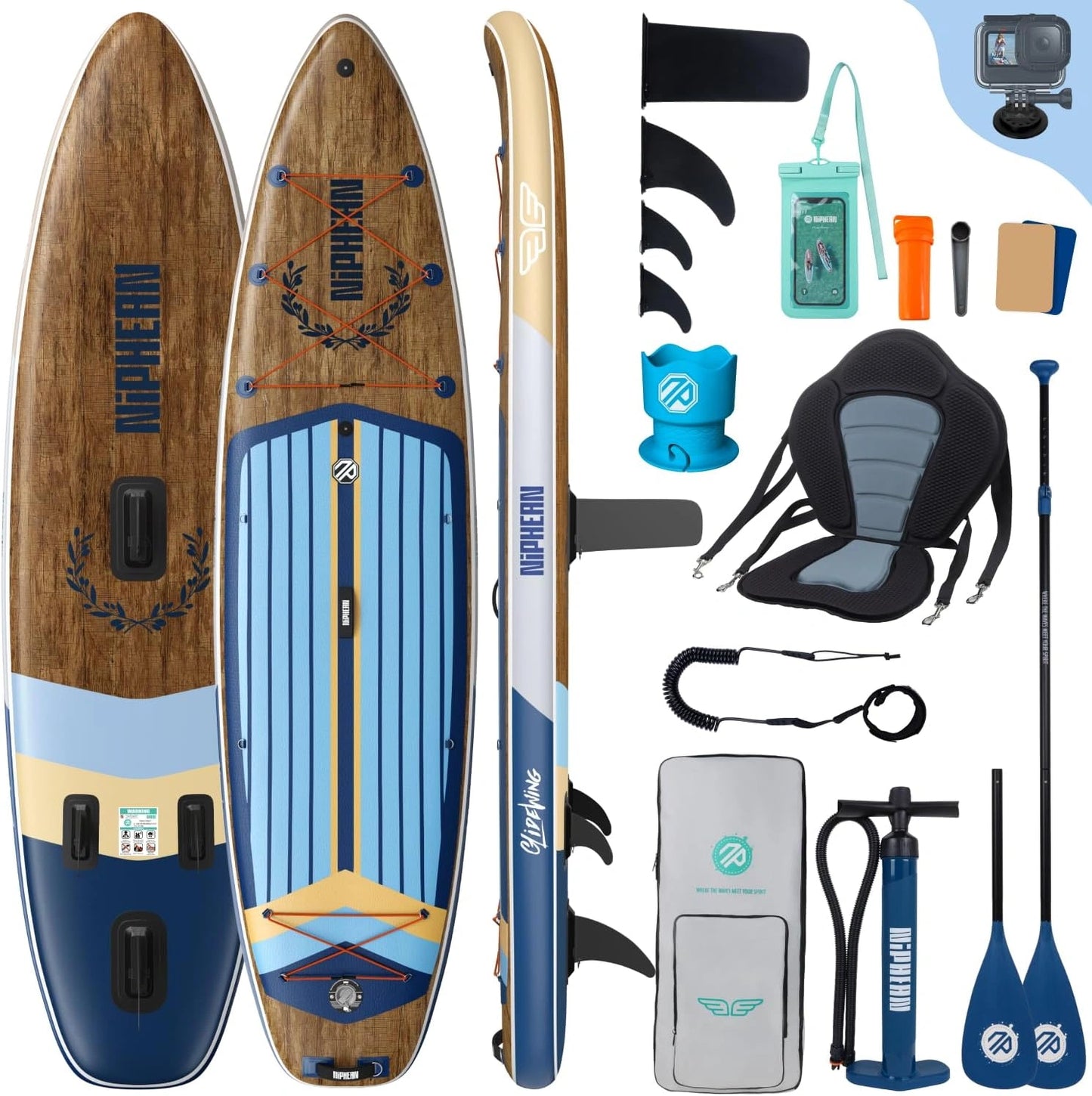 Planche de Paddle Gonflable G¨¦ante pour Famille, Stand Up Paddle avec Aileron ¨¦quilibr¨¦ et Housse ¨¦tanche, Id¨¦al pour D¨¦butants, Cadeau Parfait