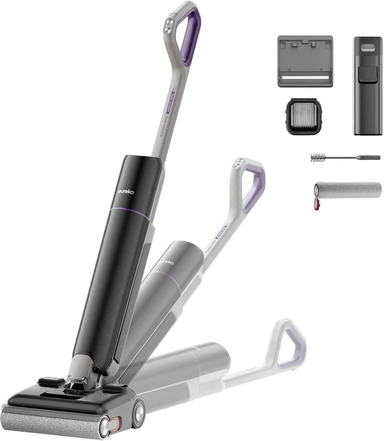 Aspirateur Laveur Eureka Floorshine 830, Sans Fil, 24000Pa, Auto-Nettoyage, S¨¦chage ¨¤ Air Chaud, Brosse Anti-emm¨ºlement, pour Sols Durs et Poils d'Animaux