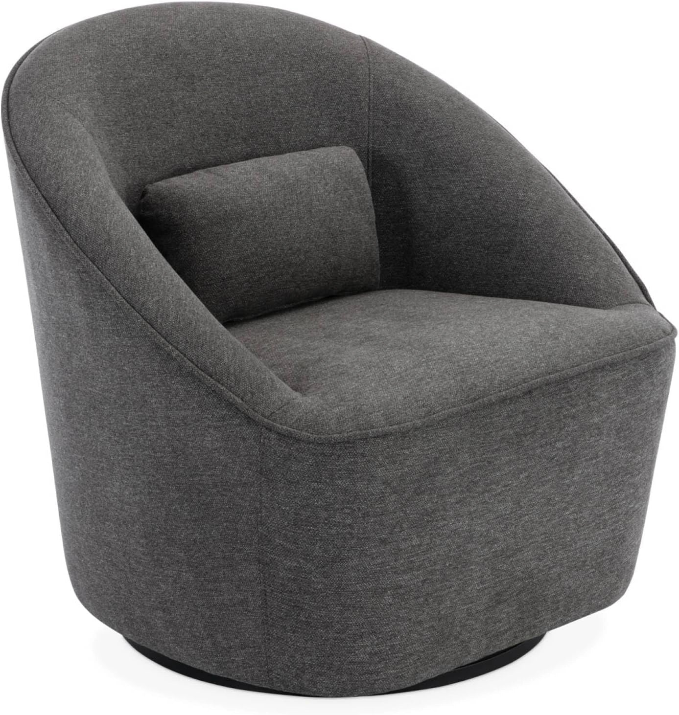 Chaise Pivotante 360¡ã en Tissu Gris Fonc¨¦ avec Coussin - Lana 80 x 73 x 77cm