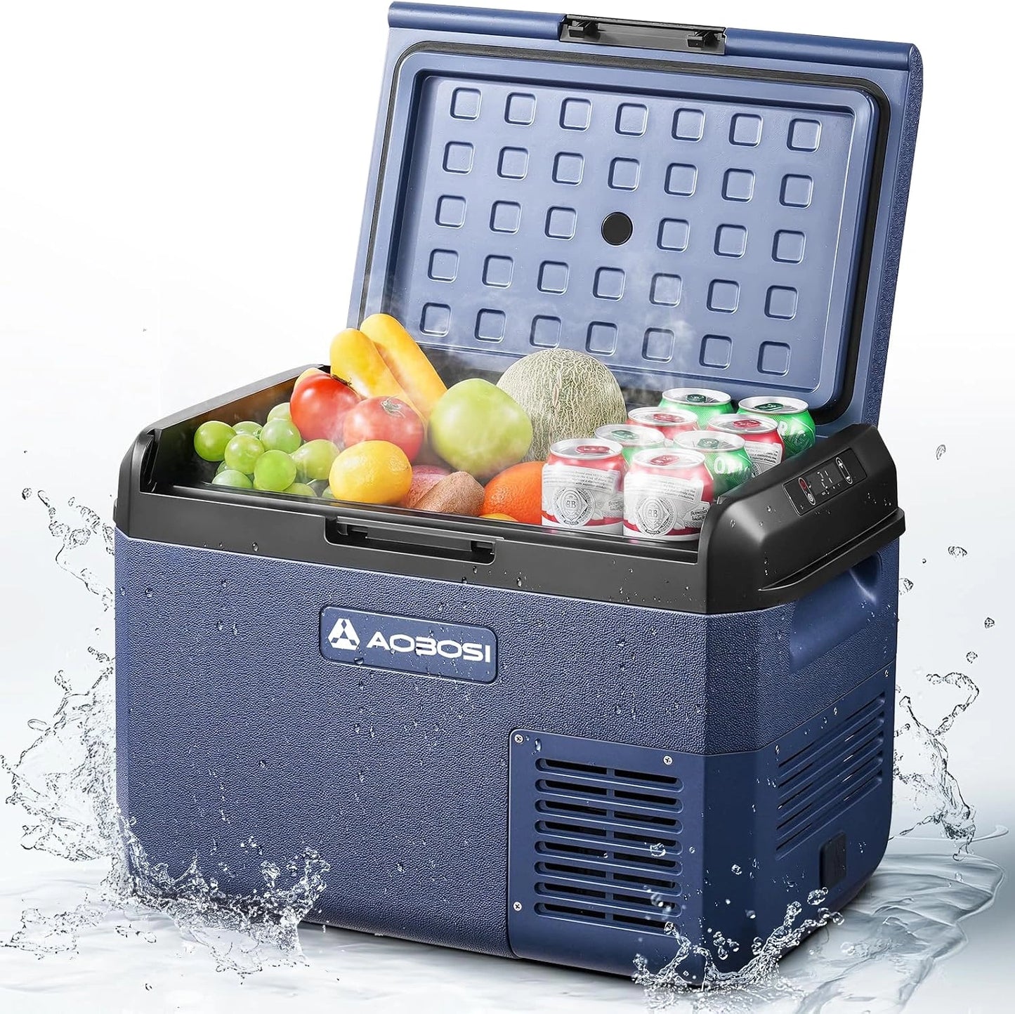 R¨¦frig¨¦rateur Portable AAOBOSI 25L: Glaci¨¨re Thermo¨¦lectrique -20¡ãC ¨¤ 20¡ãC, Fonctionnement 12V/220V pour Voiture, Camping-Car et Bateau