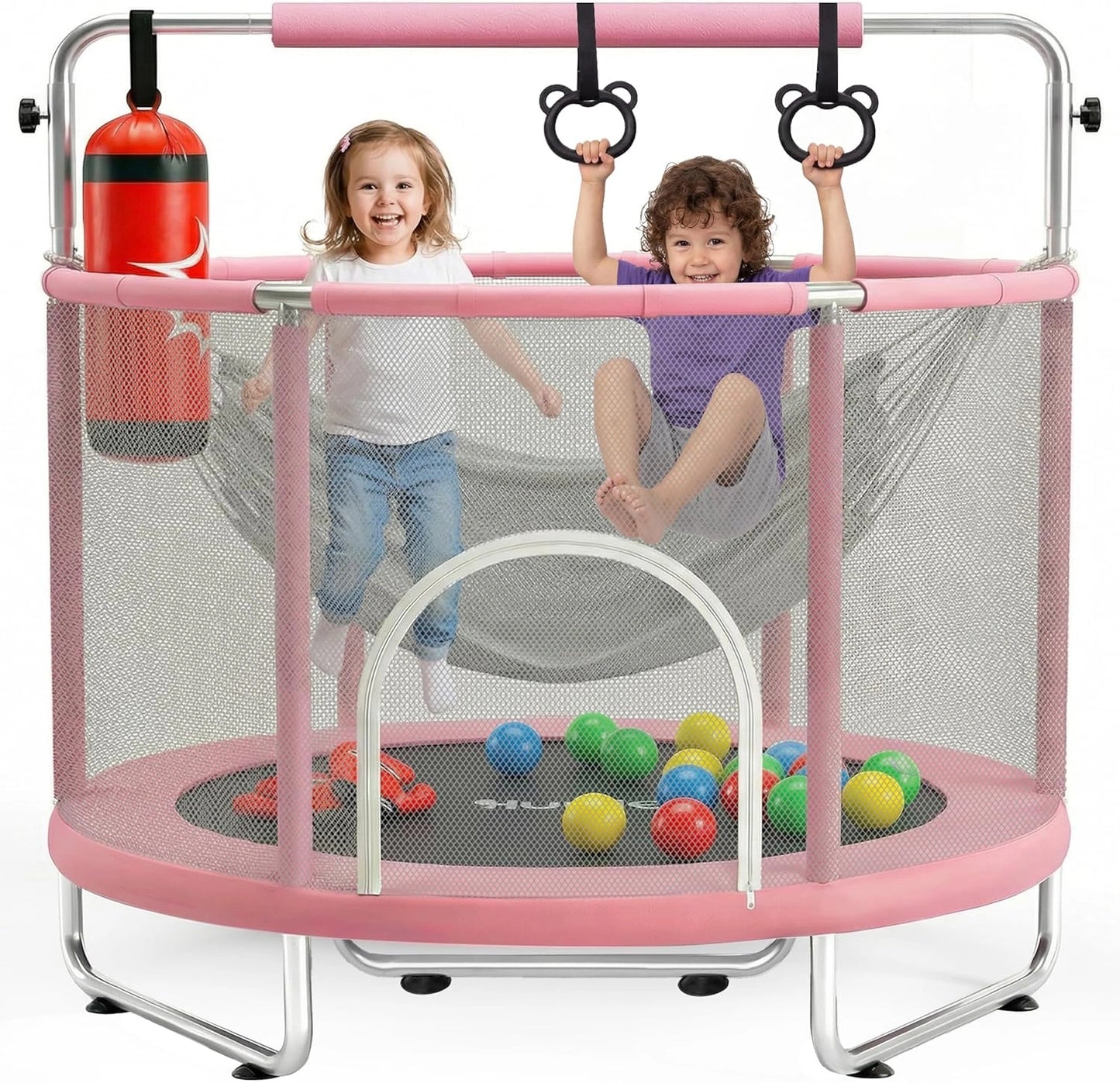 Trampoline pour Enfants 140 cm avec Accessoires et Filet de S¨¦curit¨¦