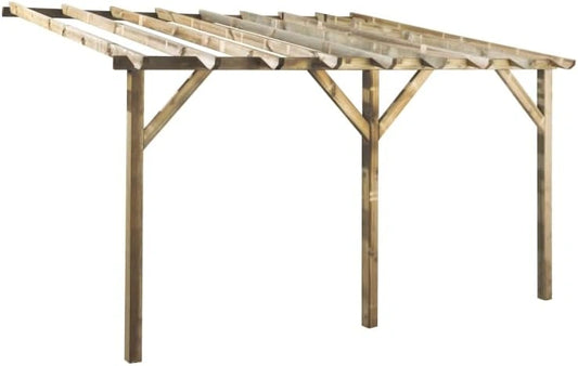 Pergola en Bois ¨¦cologique 12 m2 Etreta - Dimensions 251 x 300 x 400 cm