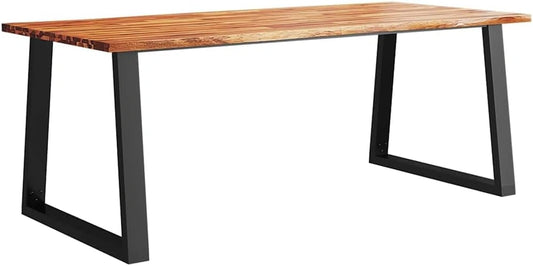Table ¨¤ manger en bois d'acacia massif 200x90x75 cm avec bords naturels