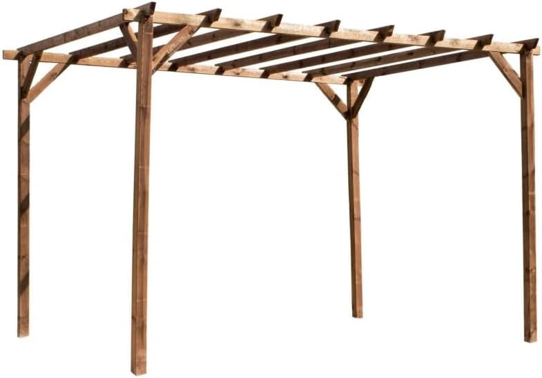 Pavillon en bois 3x4 m - Pin trait¨¦, structure robuste avec 4 poteaux
