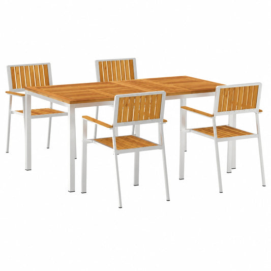 Ensemble de Repas Extérieur 5 Pièces Bois d'Acacia