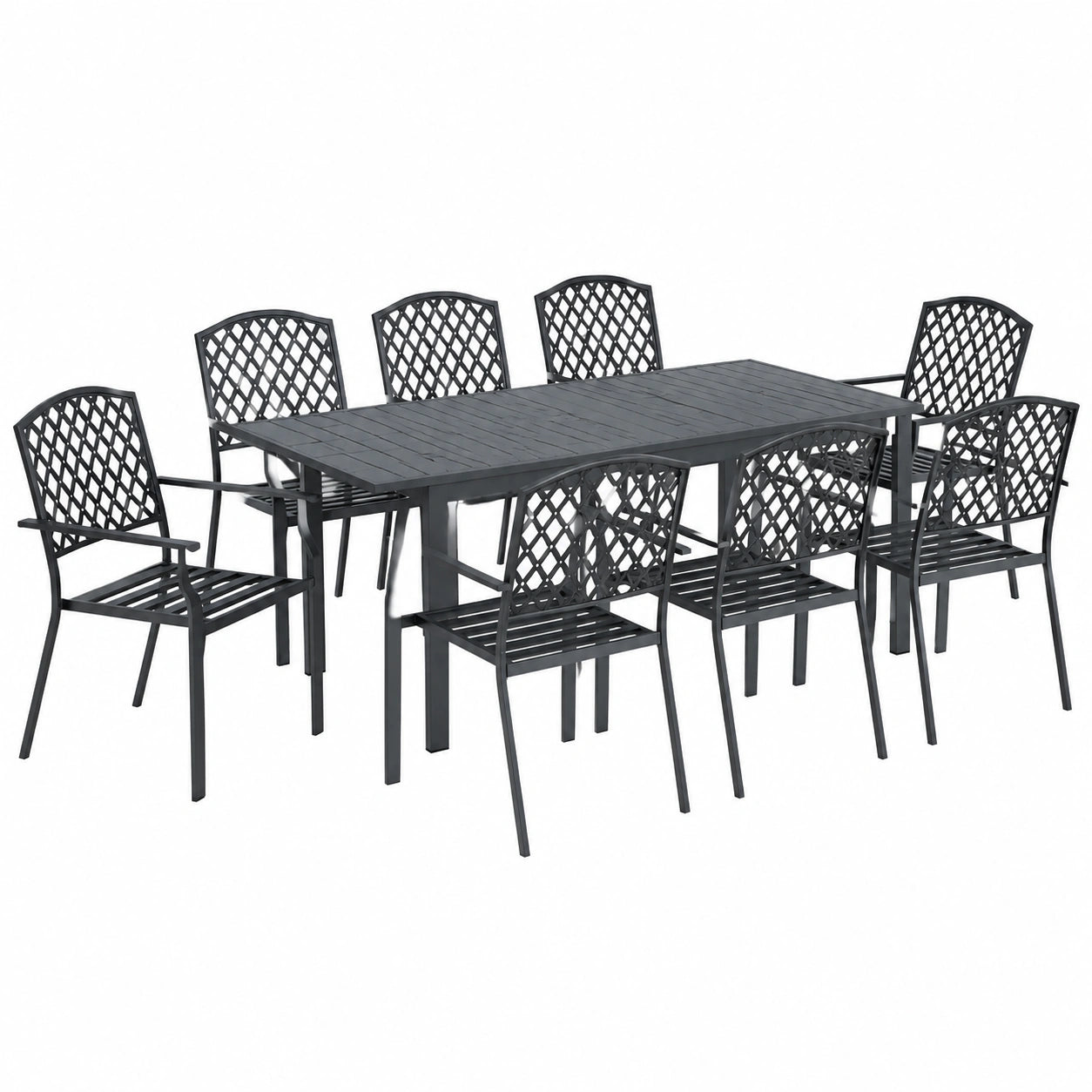 Ensemble de Salle à Manger de Jardin Extensible avec Chaises Réglables