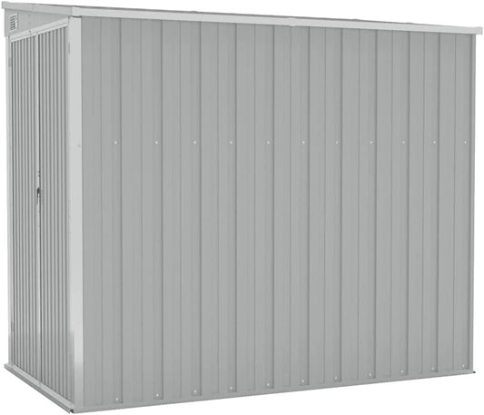 Remise de Jardin Mural en Acier Gris 118x194x178 cm pour Outils et ¨¦quipement Ext¨¦rieur