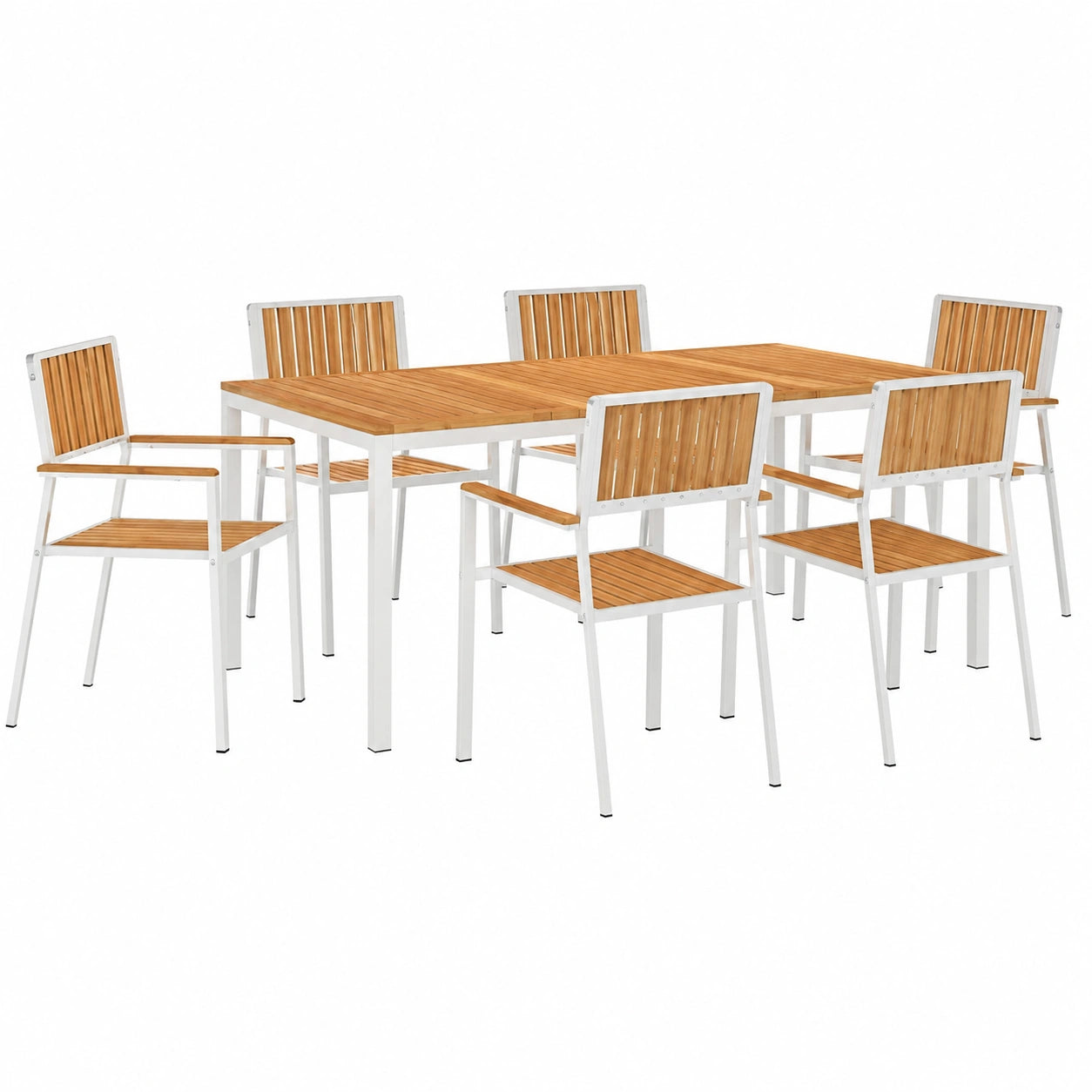 Ensemble de Salle à Manger Extérieur 7 Pièces en Bois de Teck Massif
