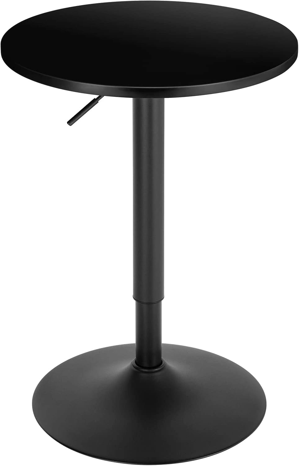 Table de Bar Ronde Moderne, Plateau Pivotant 360¡ã avec Hauteur R¨¦glable, Base Robuste en Acier, Noir