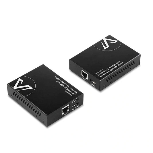 Extendeur KVM USB HDMI AV Access, Transmission 1080P sur 80m avec PoE, USB2.0 et ¨¦galiseur Adaptatif