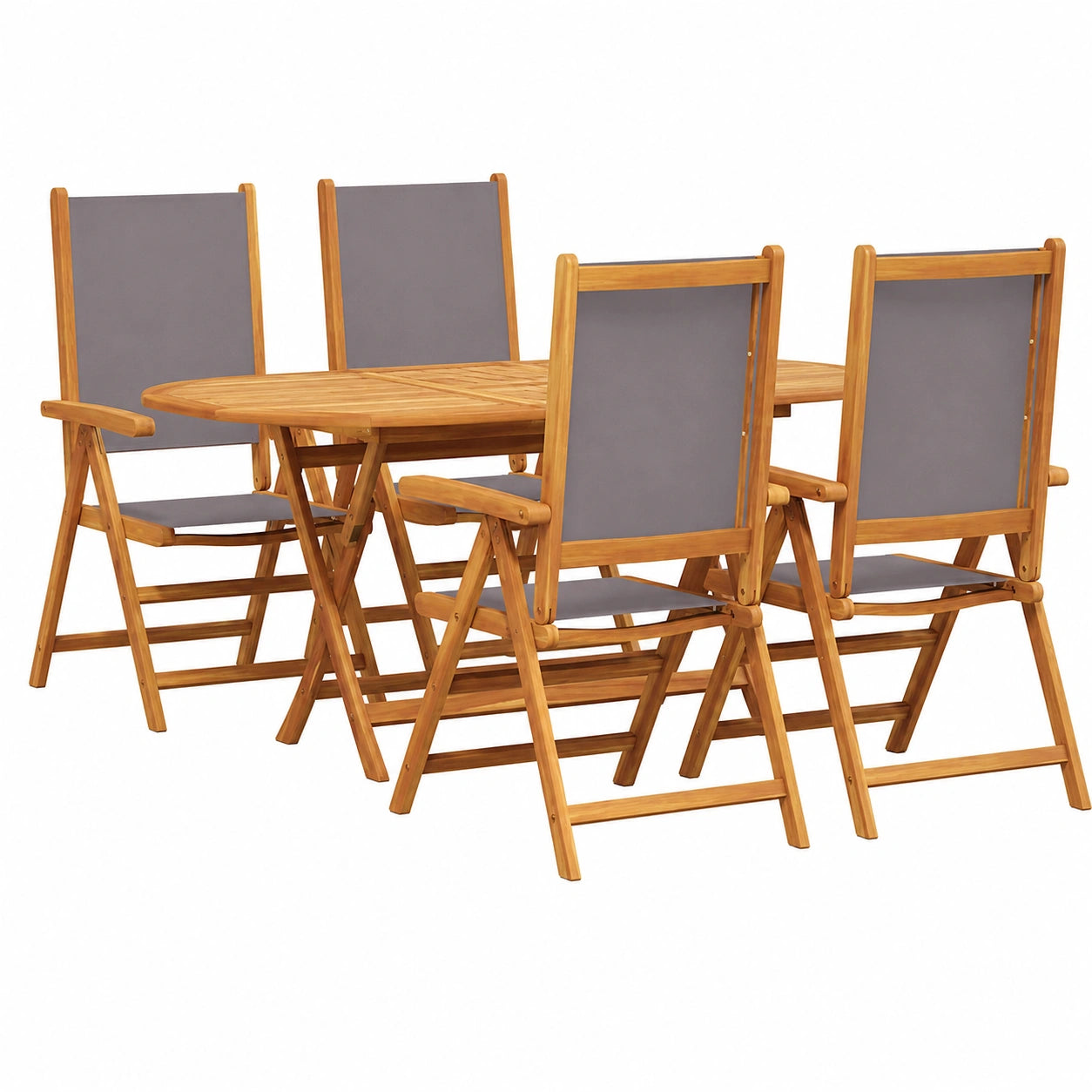 Ensemble de Salle à Manger Extérieur 5 Pièces Anthracite