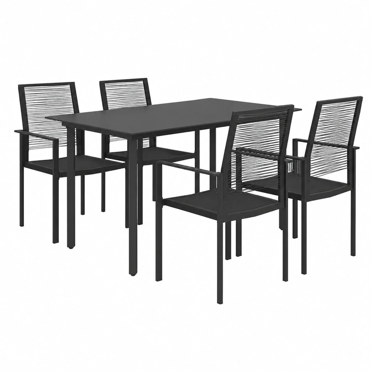 Ensemble de Salle à Manger Extérieur 5 Pièces avec Table et Chaises