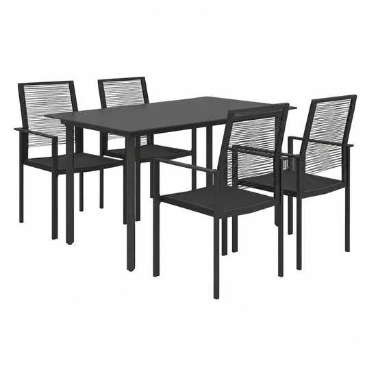Ensemble de Salle à Manger Extérieur 5 Pièces avec Table et Chaises