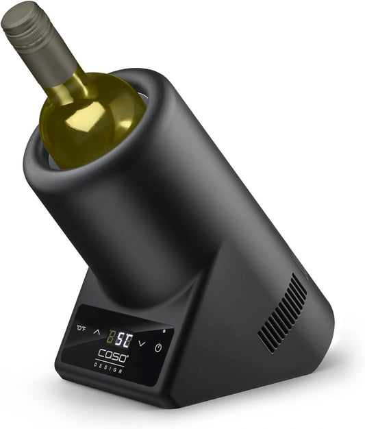 CASO VinoCase Black - Cave ¨¤ vin pour une bouteille - R¨¦glage 5-18¡ãC - Convient aux bouteilles jusqu'¨¤ 9 cm