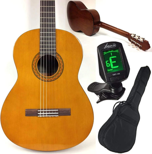 Pack D¨¦butant Guitare Classique Yamaha C40 Naturel avec Accordeur, Housse et Accessoires