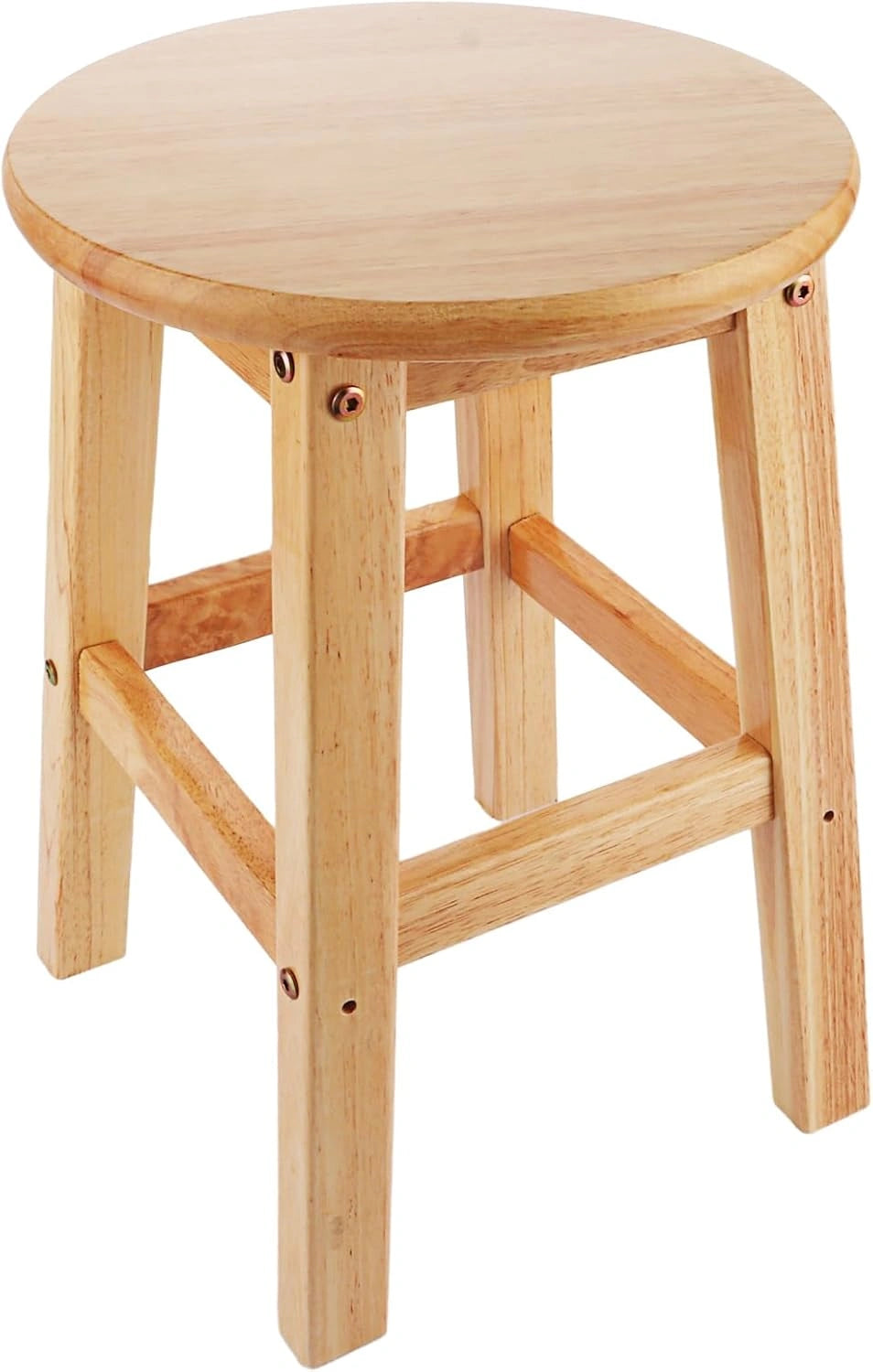 Tabouret Rond en Bois Massif 45 cm pour Int¨¦rieur, Chambre et Salon