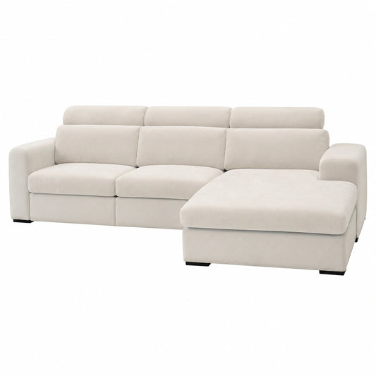Housse de Coussin en Velours Extensible Beige pour Canapé