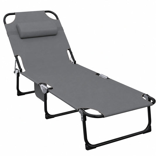 Chaise longue pliable pour extérieur avec dossier ajustable