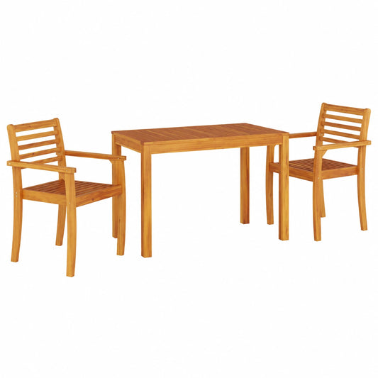 Table de jardin en bois d'acacia, 3 pièces, pour terrasse
