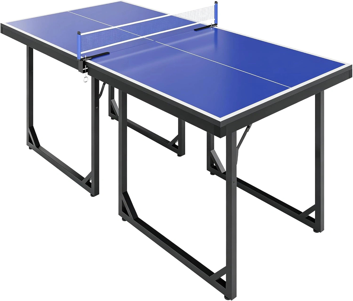 Table de Ping-Pong Pliable 182x91 cm, Portable et R¨¦sistante, Inclus Filet et Cadre en Acier