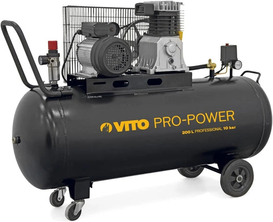 Compresseur d'Air Professionnel 200L, 10 bar, 4 CV, 3 kW, 400 L/min