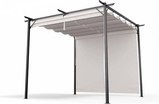 Pavillon Jardin 3x3m Blumfeldt, Tonnelle Ext¨¦rieure Polyester Imperm¨¦able, Structure Acier Durable, Rideaux Ajustables, Facile ¨¤ Monter, Utilisation Annuelle