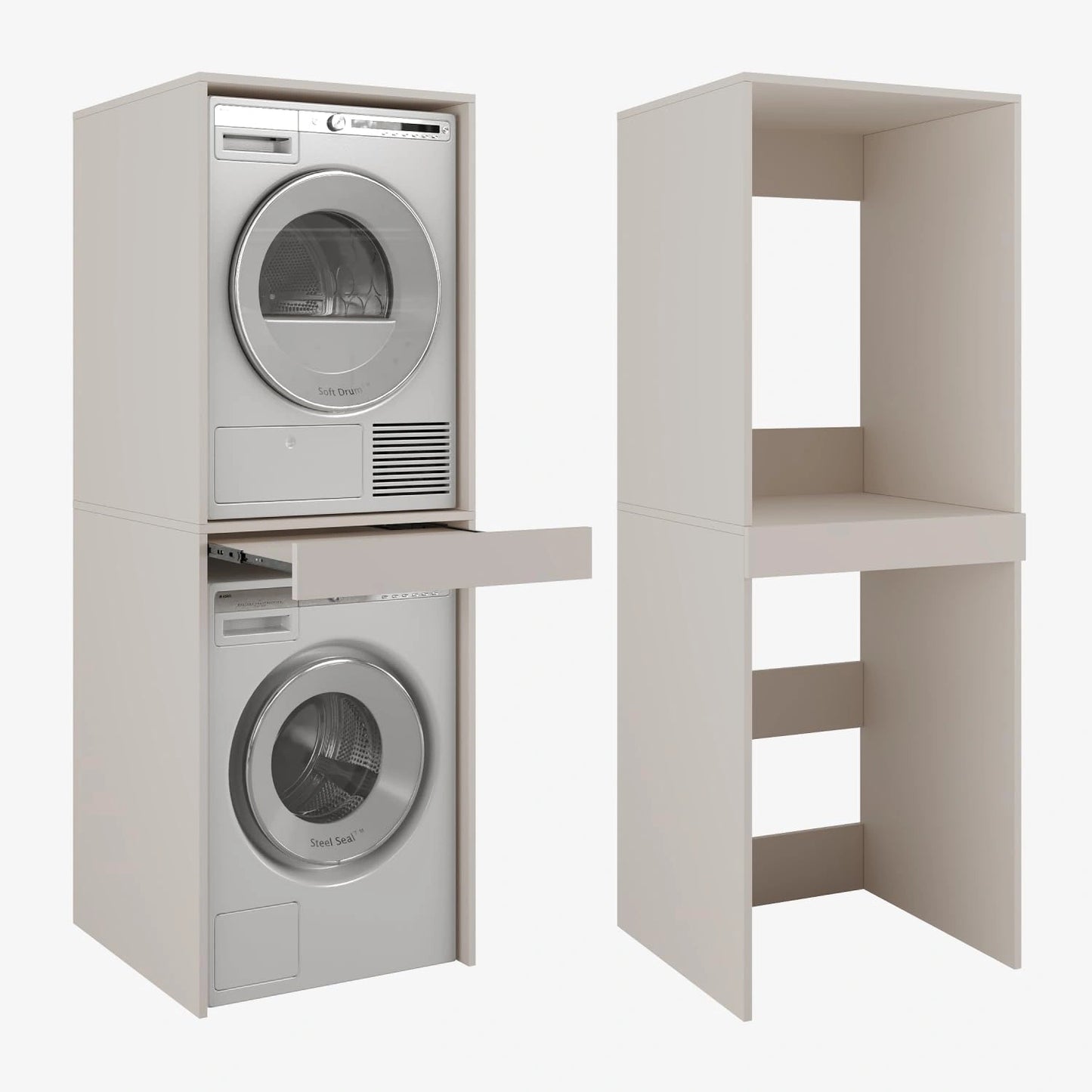 Armoire Multi-Usage avec Planche Coulissante pour Appareils ¨¦lectrom¨¦nagers, 187x65x66 cm, Cachemire