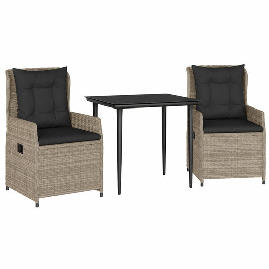Ensemble de repas extérieur 2 personnes avec chaises et table en rotin