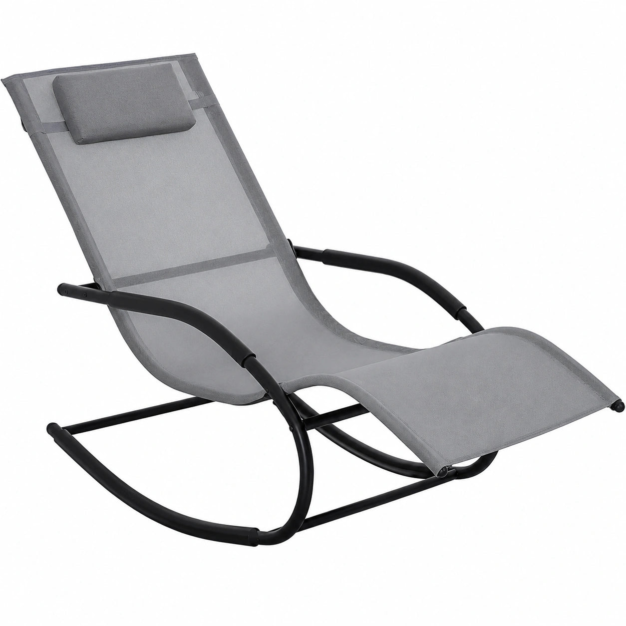 Chaise longue ergonomique à bascule avec accoudoirs en métal