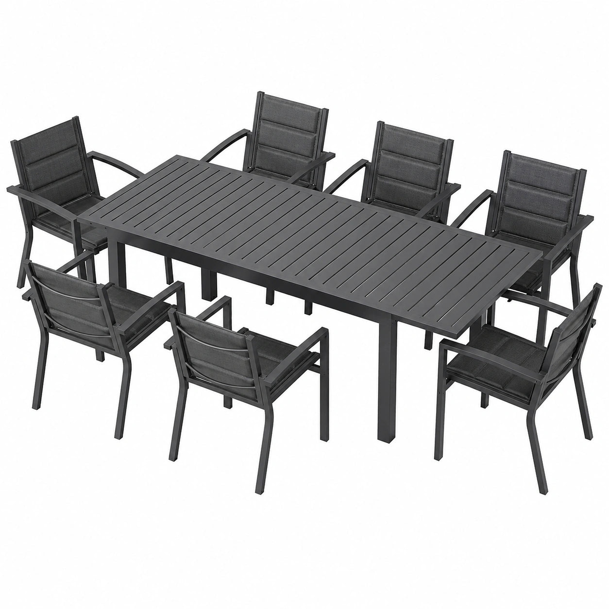 Ensemble de Jardin Extensible pour 8 Personnes en Aluminium