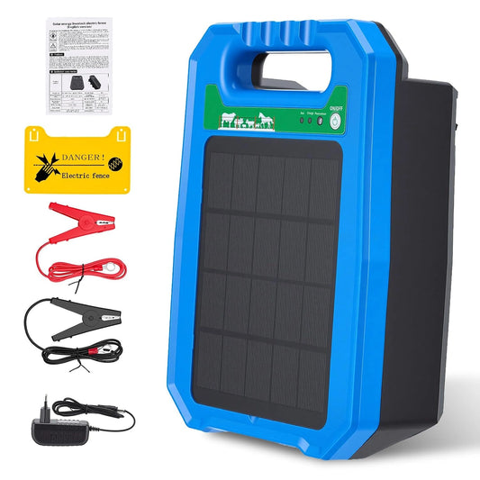 G¨¦n¨¦rateur de Cl?ture Solaire 5KM, 0,2J, 8kV, Batterie 10400mAh, IP55 ¨¦tanche