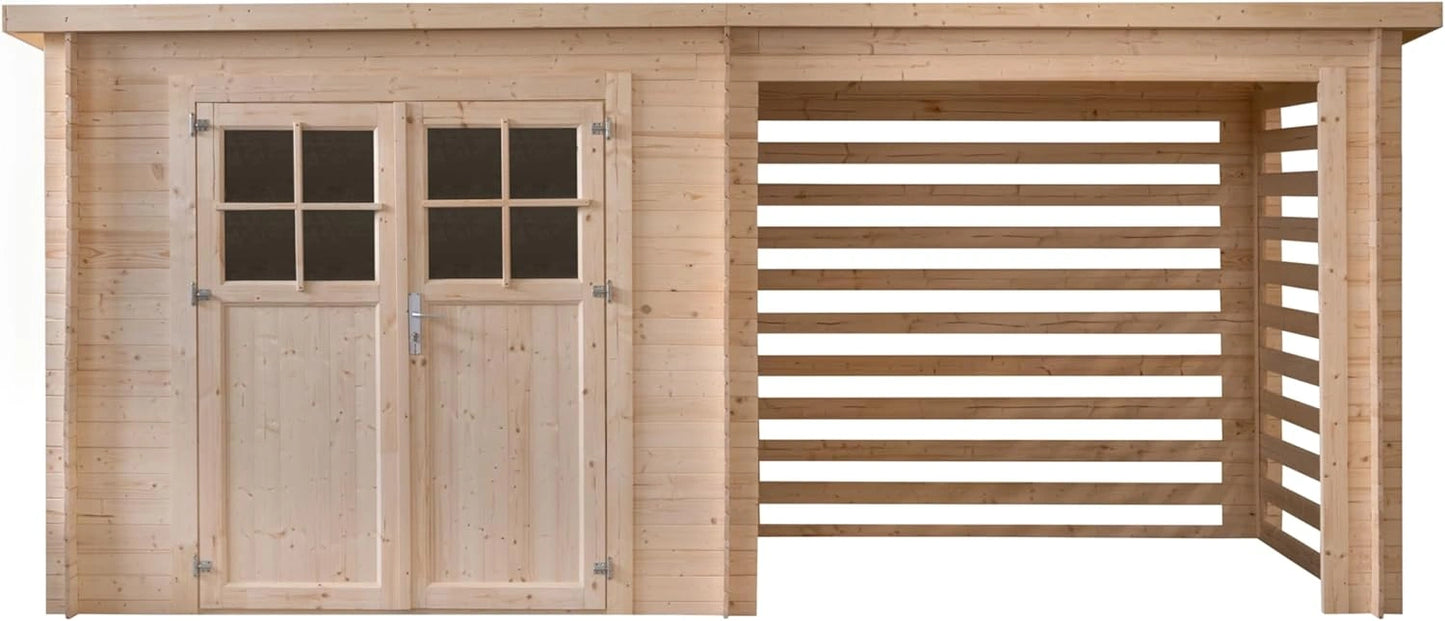 Abri de Jardin en Bois, Surface 10.5m2, 479x220 cm, ¨¦paisseur 19mm