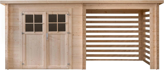 Abri de Jardin en Bois, Surface 10.5m2, 479x220 cm, ¨¦paisseur 19mm