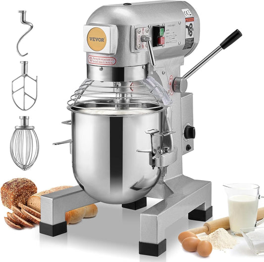 Mixeur Professionnel 28,5 L VEVOR, Batteur sur Socle 1100 W avec Bol en Inox, 3 Vitesses et Accessoires de M¨¦lange, Id¨¦al pour Boulangeries et Caf¨¦s