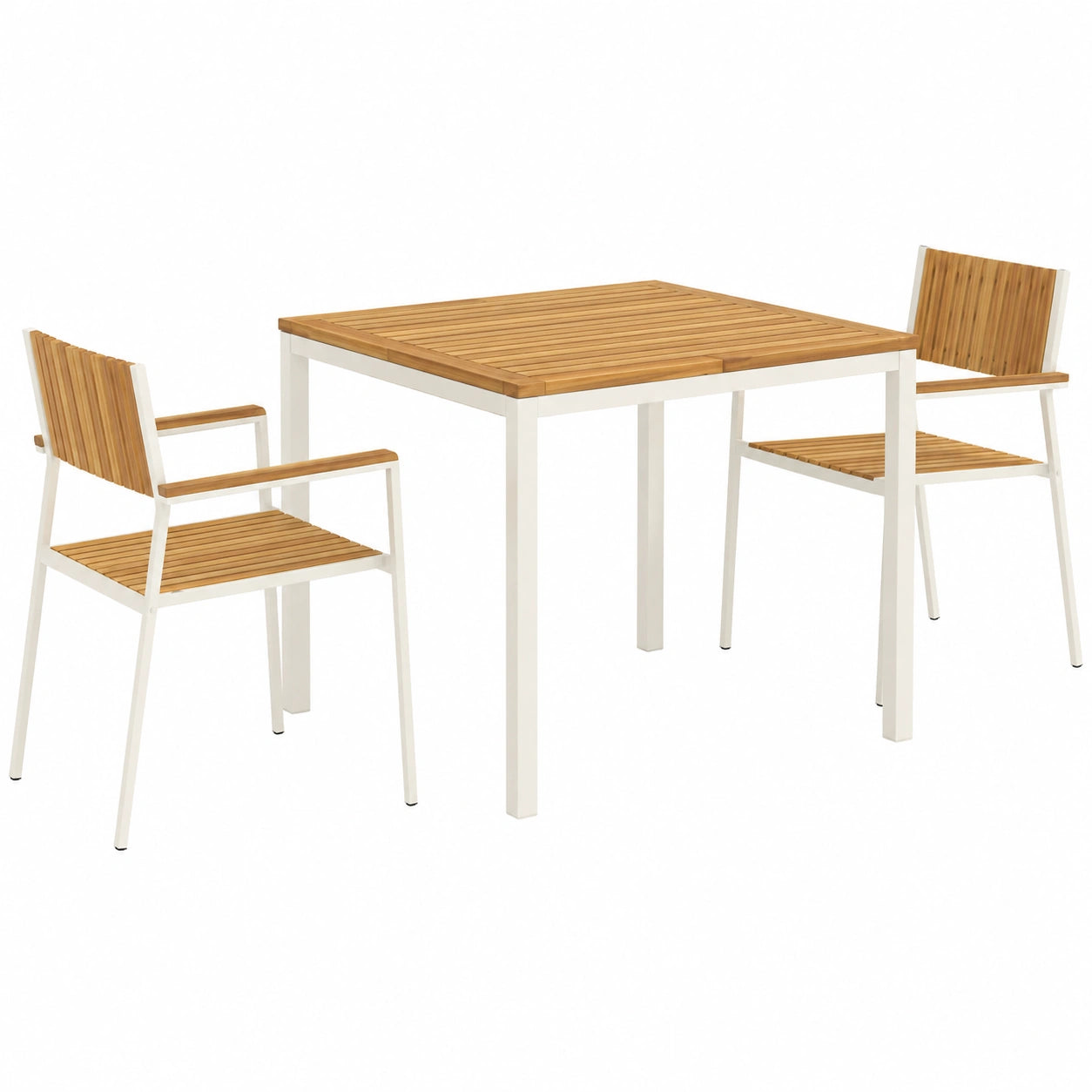 Set de Table de Jardin en Bois d'Acacia 3 Pièces