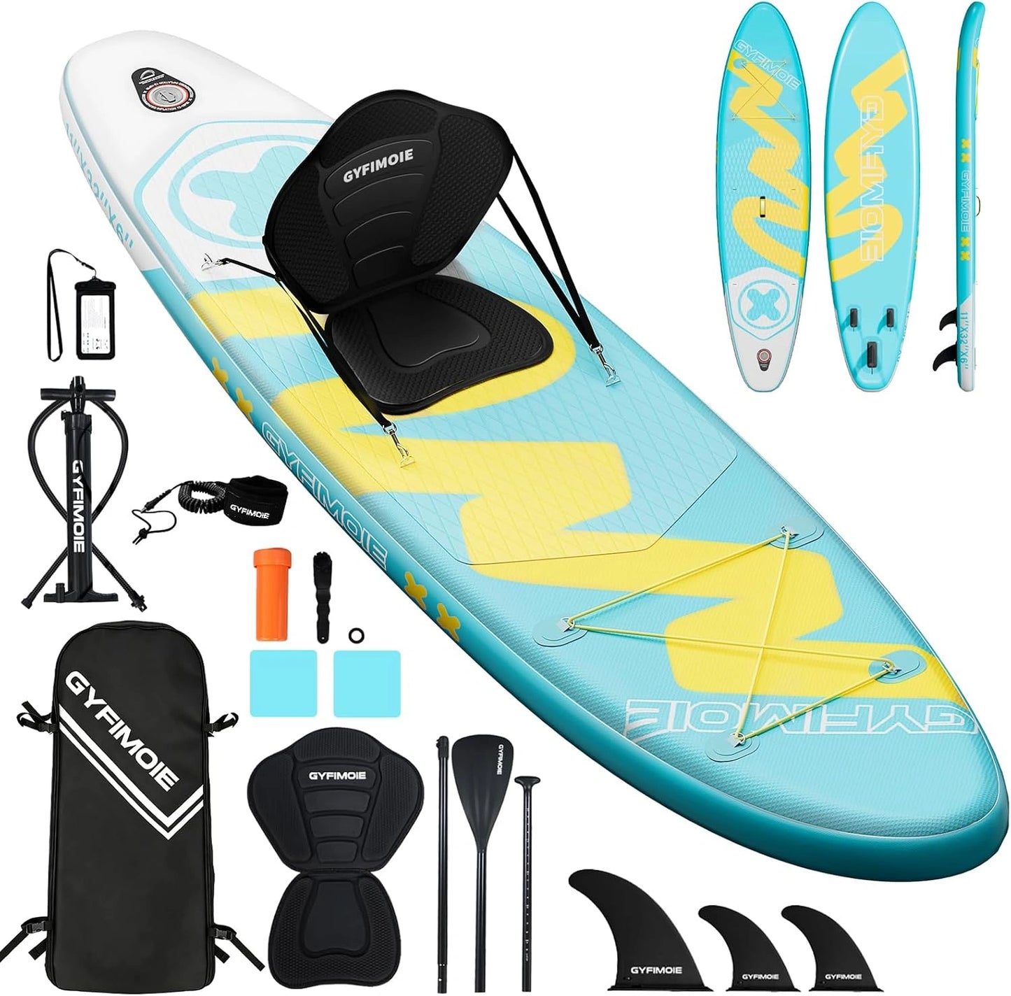 Planche de Paddle Gonflable 335 cm avec Support Cam¨¦ra et Accessoires Complets