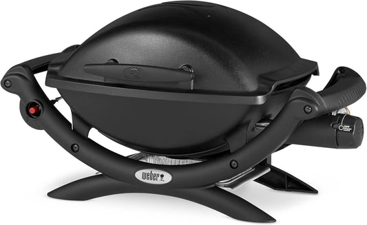 Weber Q1000 Barbecue ¨¤ Gaz Portable, Surface de Cuisson 43x32 cm, 1 Br?leur, Grille de Cuisson en Fonte ¨¦maill¨¦e, Couvercle et Cuve en Aluminium, Couleur Noire