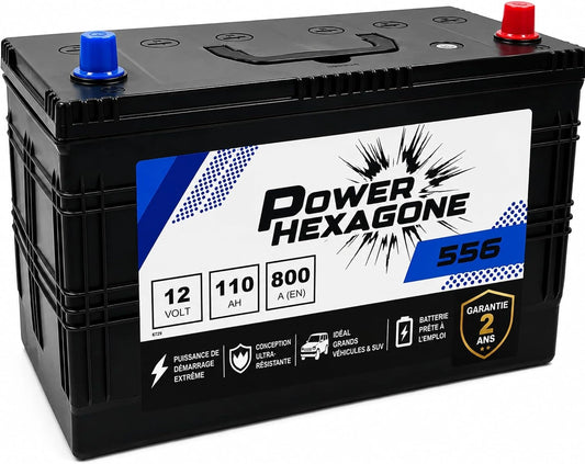 Batterie Poids Lourd 12V 110Ah 800A - Sans Entretien - Compatible Camion et Tracteur