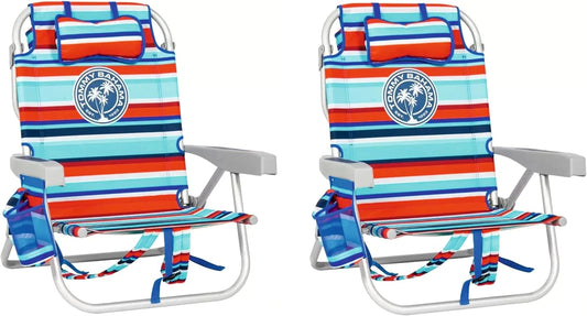 Ensemble de 2 chaises de plage en aluminium bleu - Tommy Bahama