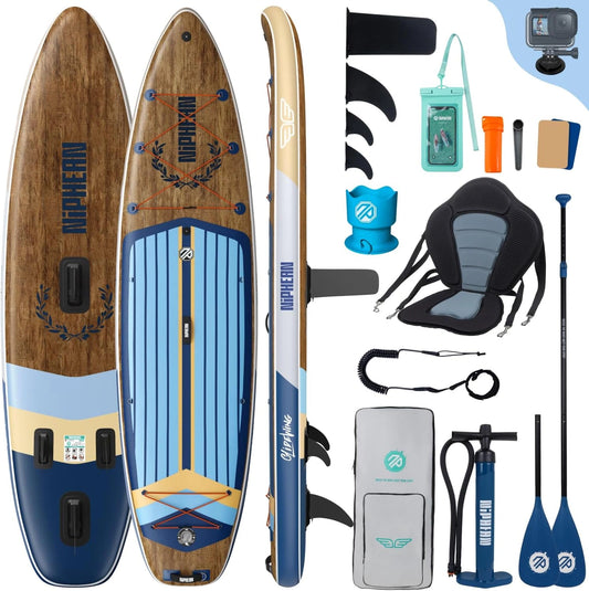 Planche de Paddle Gonflable G¨¦ante pour Famille, Stand Up Paddle avec Aileron ¨¦quilibr¨¦ et Housse ¨¦tanche, Id¨¦al pour D¨¦butants, Cadeau Parfait