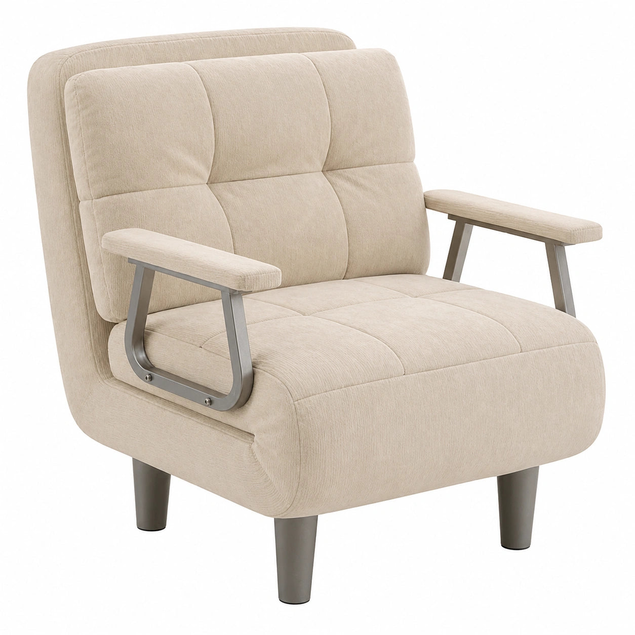 Chaise Longue de Jardin Pliable avec Réglage Inclinable et Support Amovible