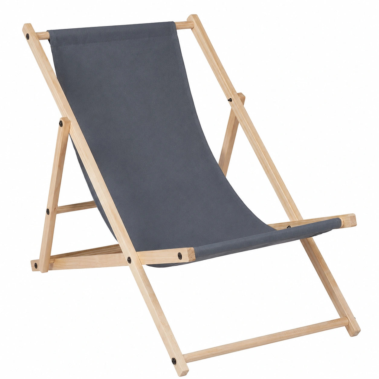 Chaise longue pliante réglable pour extérieur, gris foncé